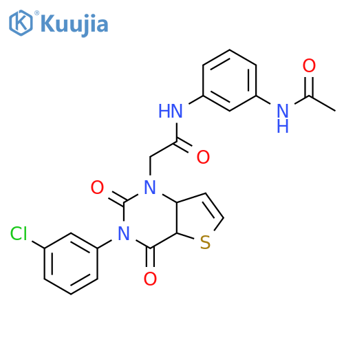 2-[3-(3-chlorophenyl)-2,4-dioxo-1H,2H,3H,4H-thieno[3,2-d]pyrimidin-1-yl]-N-(3-acetamidophenyl)acetamide structure
