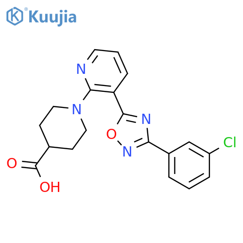 1-{3-3-(3-chlorophenyl)-1,2,4-oxadiazol-5-ylpyridin-2-yl}piperidine-4-carboxylic acid structure