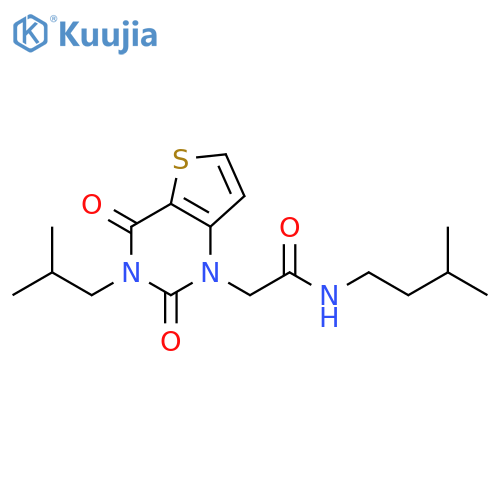 N-(3-methylbutyl)-2-[3-(2-methylpropyl)-2,4-dioxo-1H,2H,3H,4H-thieno[3,2-d]pyrimidin-1-yl]acetamide structure