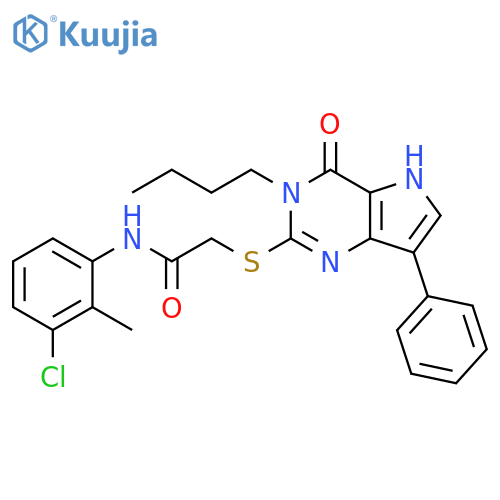 2-({3-butyl-4-oxo-7-phenyl-3H,4H,5H-pyrrolo[3,2-d]pyrimidin-2-yl}sulfanyl)-N-(3-chloro-2-methylphenyl)acetamide structure