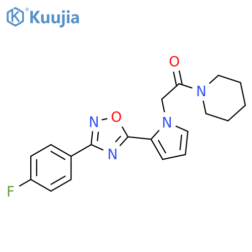 2-{2-[3-(4-fluorophenyl)-1,2,4-oxadiazol-5-yl]-1H-pyrrol-1-yl}-1-(piperidin-1-yl)ethan-1-one structure
