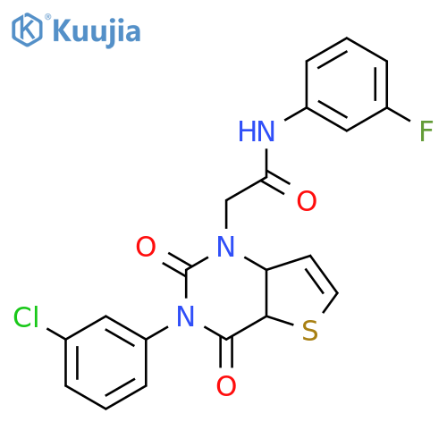 2-[3-(3-chlorophenyl)-2,4-dioxo-1H,2H,3H,4H-thieno[3,2-d]pyrimidin-1-yl]-N-(3-fluorophenyl)acetamide structure