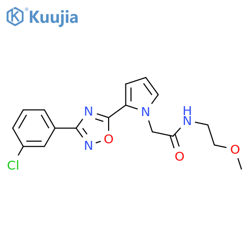 2-{2-[3-(3-chlorophenyl)-1,2,4-oxadiazol-5-yl]-1H-pyrrol-1-yl}-N-(2-methoxyethyl)acetamide structure