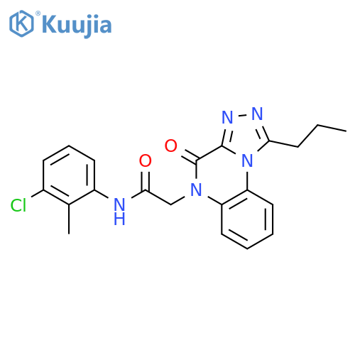 N-(3-chloro-2-methylphenyl)-2-{4-oxo-1-propyl-4H,5H-[1,2,4]triazolo[4,3-a]quinoxalin-5-yl}acetamide structure