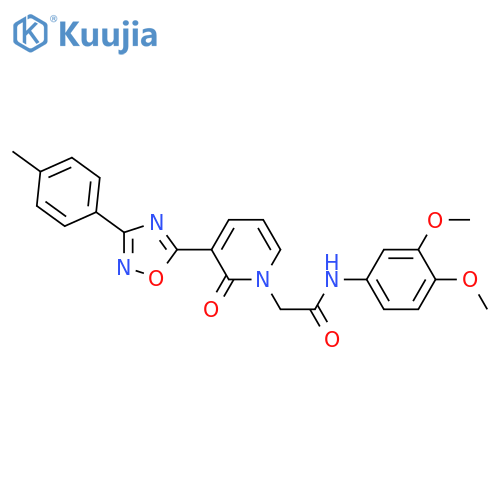 N-(3,4-dimethoxyphenyl)-2-{3-[3-(4-methylphenyl)-1,2,4-oxadiazol-5-yl]-2-oxo-1,2-dihydropyridin-1-yl}acetamide structure