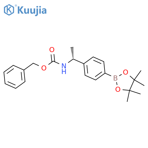 benzyl N-(1R)-1-4-(4,4,5,5-tetramethyl-1,3,2-dioxaborolan-2-yl)phenylethylcarbamate structure