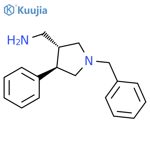 3-Pyrrolidinemethanamine, 4-phenyl-1-(phenylmethyl)-, (3R,4R)- structure