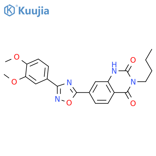3-butyl-7-[3-(3,4-dimethoxyphenyl)-1,2,4-oxadiazol-5-yl]-1,2,3,4-tetrahydroquinazoline-2,4-dione structure