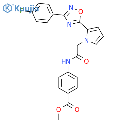 methyl 4-(2-{2-[3-(4-fluorophenyl)-1,2,4-oxadiazol-5-yl]-1H-pyrrol-1-yl}acetamido)benzoate structure