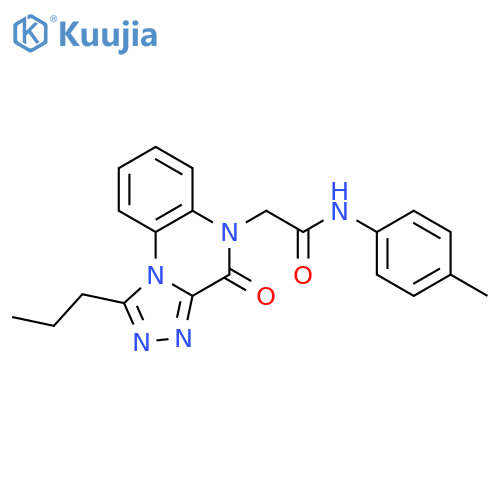 N-(4-methylphenyl)-2-{4-oxo-1-propyl-4H,5H-[1,2,4]triazolo[4,3-a]quinoxalin-5-yl}acetamide structure