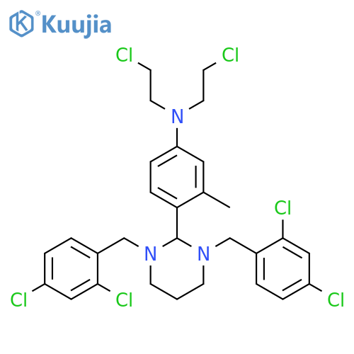 Benzenamine,4-[1,3-bis[(2,4-dichlorophenyl)methyl]hexahydro-2-pyrimidinyl]-N,N-bis(2-chloroethyl)-3-methyl- structure