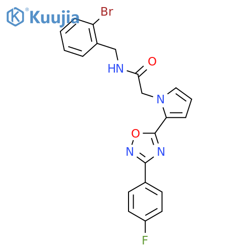 N-[(2-bromophenyl)methyl]-2-{2-[3-(4-fluorophenyl)-1,2,4-oxadiazol-5-yl]-1H-pyrrol-1-yl}acetamide structure