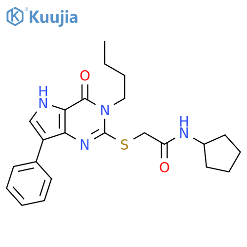 2-({3-butyl-4-oxo-7-phenyl-3H,4H,5H-pyrrolo[3,2-d]pyrimidin-2-yl}sulfanyl)-N-cyclopentylacetamide structure