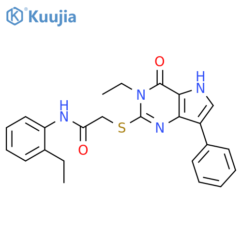 2-({3-ethyl-4-oxo-7-phenyl-3H,4H,5H-pyrrolo[3,2-d]pyrimidin-2-yl}sulfanyl)-N-(2-ethylphenyl)acetamide structure