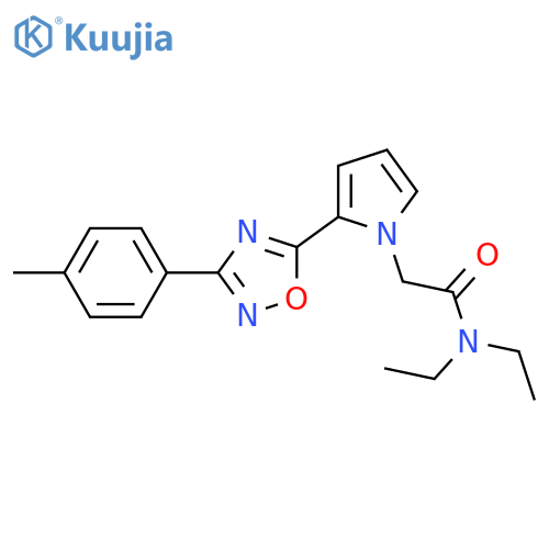 N,N-diethyl-2-{2-[3-(4-methylphenyl)-1,2,4-oxadiazol-5-yl]-1H-pyrrol-1-yl}acetamide structure