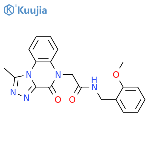 N-[(2-methoxyphenyl)methyl]-2-{1-methyl-4-oxo-4H,5H-[1,2,4]triazolo[4,3-a]quinoxalin-5-yl}acetamide structure