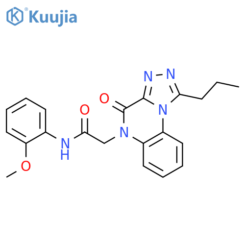 N-(2-methoxyphenyl)-2-{4-oxo-1-propyl-4H,5H-[1,2,4]triazolo[4,3-a]quinoxalin-5-yl}acetamide structure