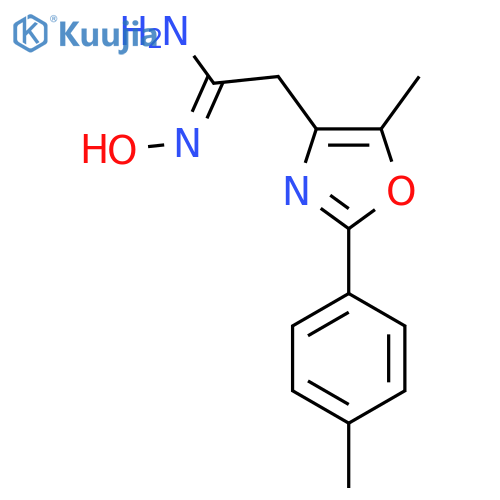 (1Z)-N'-hydroxy-2-[5-methyl-2-(4-methylphenyl)-1,3-oxazol-4-yl]ethanimidamide structure