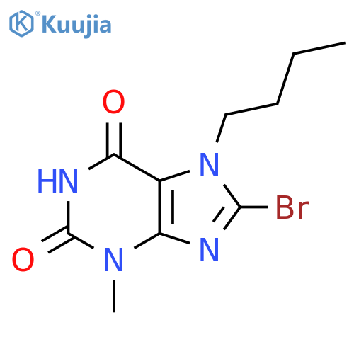 8-bromo-7-butyl-3-methyl-2,3,6,7-tetrahydro-1H-purine-2,6-dione structure