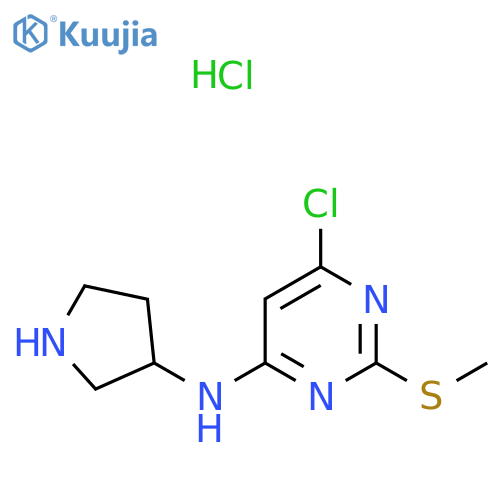 (6-Chloro-2-methylsulfanyl-pyrimidin-4-yl)-pyrrolidin-3-yl-amine hydrochloride structure