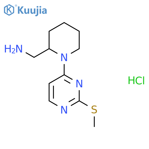 (1-(2-(Methylthio)pyrimidin-4-yl)piperidin-2-yl)methanamine hydrochloride structure