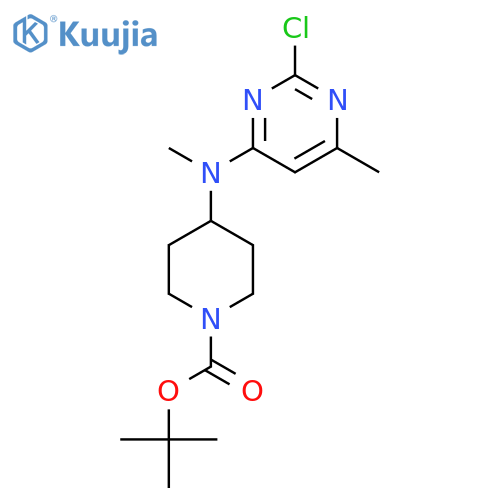 4-[(2-Chloro-6-methyl-pyrimidin-4-yl)-methyl-amino]-piperidine-1-carboxylic acid tert-butyl ester structure