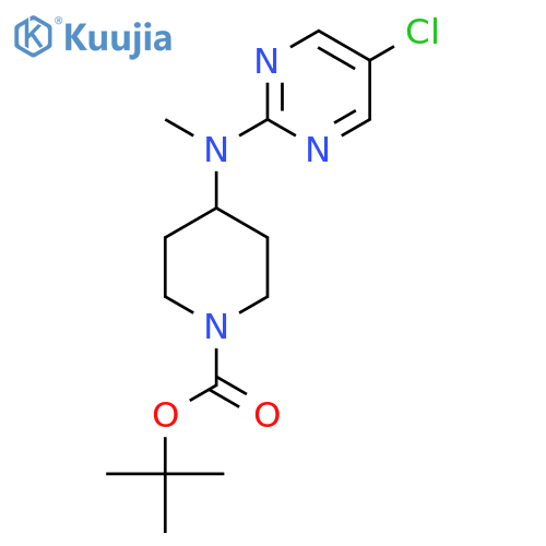 Tert-butyl 4-((5-chloropyrimidin-2-yl)(methyl)amino)piperidine-1-carboxylate structure