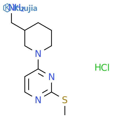 (1-(2-(Methylthio)pyrimidin-4-yl)piperidin-3-yl)methanamine hydrochloride structure