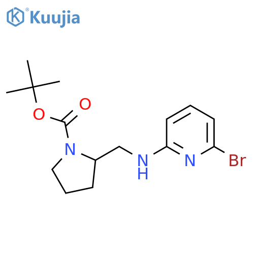 2-[(6-Bromo-pyridin-2-ylamino)-methyl]-pyrrolidine-1-carboxylic acid tert-butyl ester structure