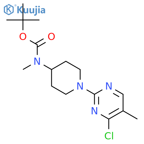 [1-(4-Chloro-5-methyl-pyrimidin-2-yl)-piperidin-4-yl]-methyl-carbamicacid tert-butyl ester structure