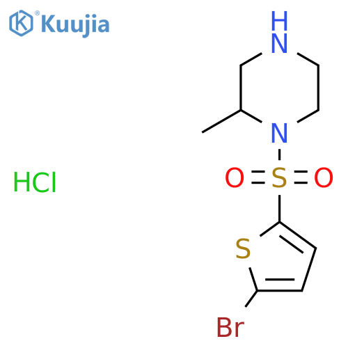 1-(5-Bromo-thiophene-2-sulfonyl)-2-methyl-piperazine hydrochloride structure
