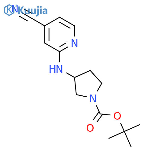 3-(4-Cyano-pyridin-2-ylamino)-pyrrolidine-1-carboxylic acid tert-butyl ester structure