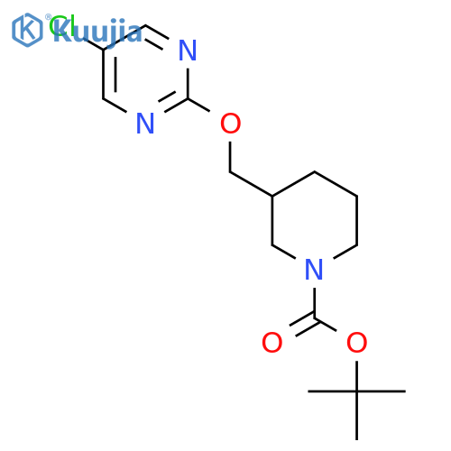 3-(5-Chloro-pyrimidin-2-yloxymethyl)-piperidine-1-carboxylic acid tert-butyl ester structure