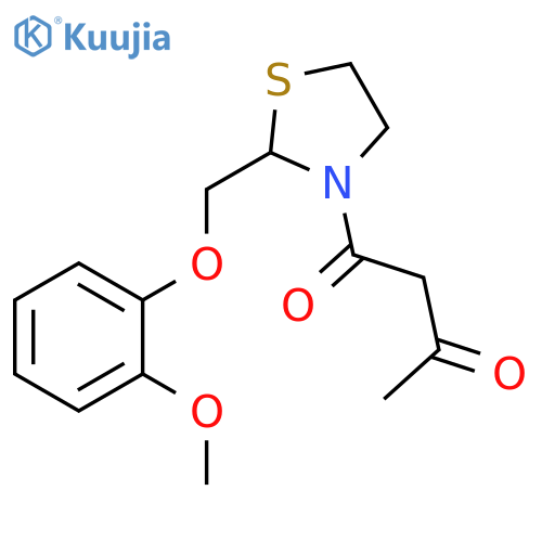 1,3-Butanedione,1-[2-[(2-methoxyphenoxy)methyl]-3-thiazolidinyl]- structure