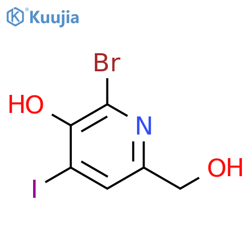 2-Bromo-6-(hydroxymethyl)-4-iodopyridin-3-ol structure