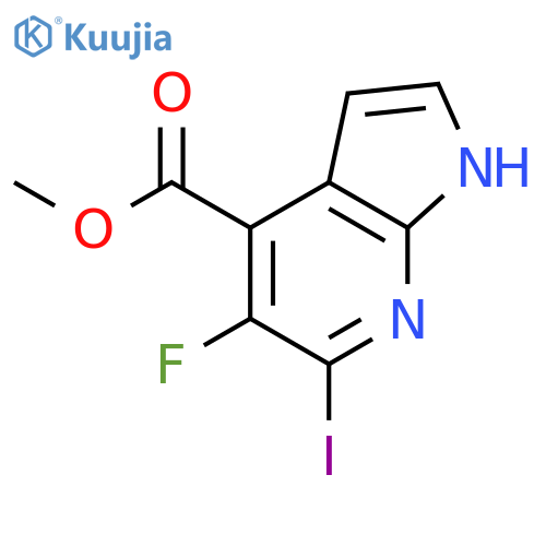 Methyl 5-fluoro-6-iodo-1h-pyrrolo2,3-bpyridine-4-carboxylate structure