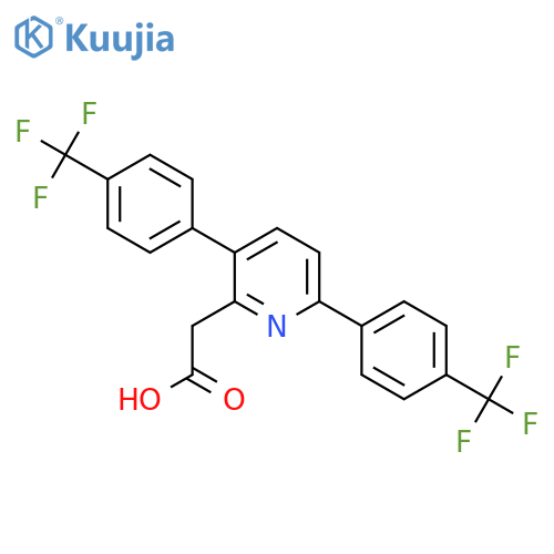 3,6-Bis(4-(trifluoromethyl)phenyl)pyridine-2-acetic acid structure