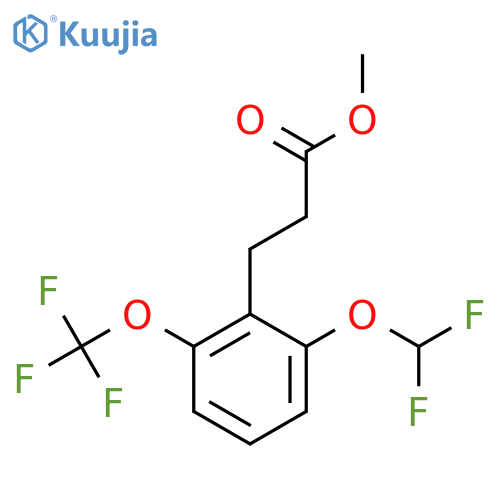 Methyl 3-(2'-(difluoromethoxy)-6'-(trifluoromethoxy)phenyl)propionate structure
