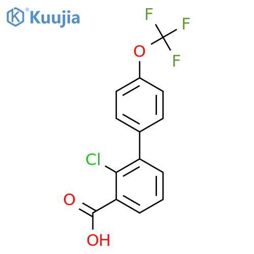 2-Chloro-4'-(trifluoromethoxy)biphenyl-3-carboxylic acid structure