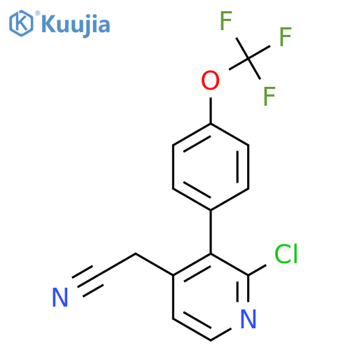 2-Chloro-3-(4-(trifluoromethoxy)phenyl)pyridine-4-acetonitrile structure