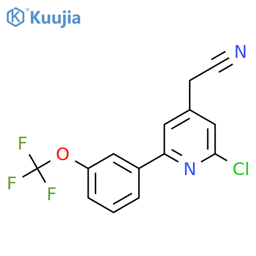 2-Chloro-6-(3-(trifluoromethoxy)phenyl)pyridine-4-acetonitrile structure