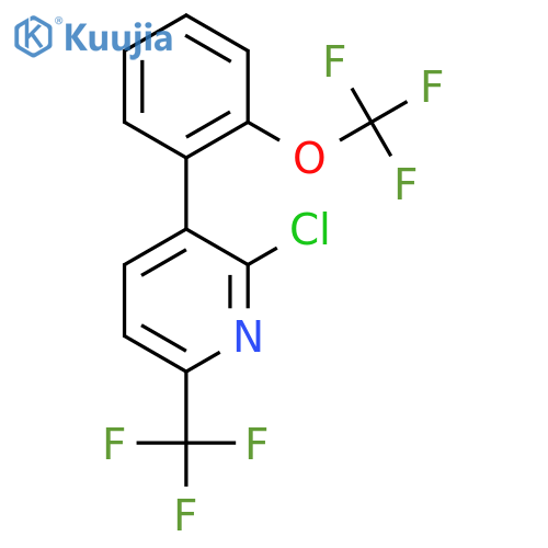 2-Chloro-3-(2-(trifluoromethoxy)phenyl)-6-(trifluoromethyl)pyridine structure