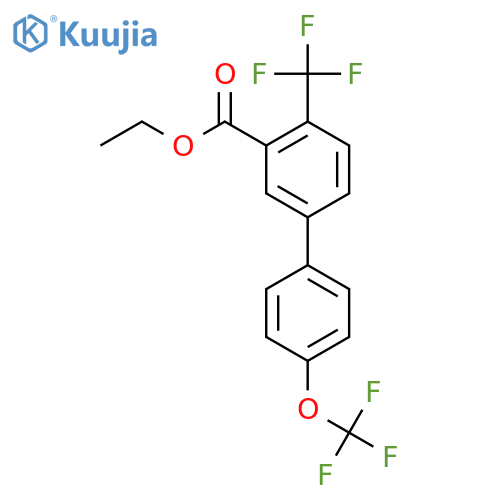 Ethyl 4'-(trifluoromethoxy)-4-(trifluoromethyl)biphenyl-3-carboxylate structure