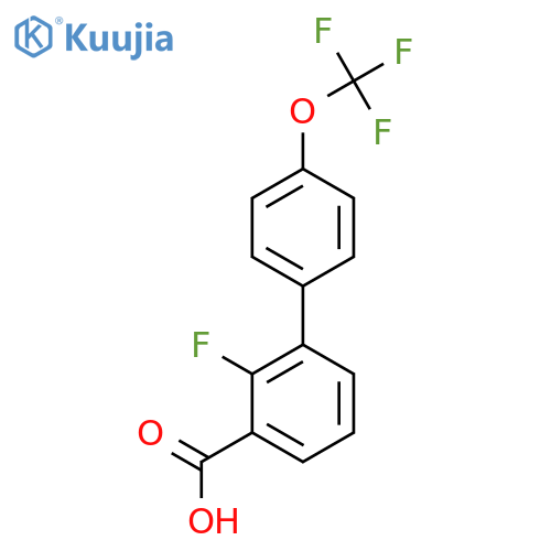 2-Fluoro-4'-(trifluoromethoxy)biphenyl-3-carboxylic acid structure