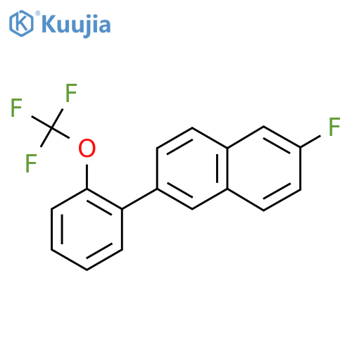 2-Fluoro-6-(2-(trifluoromethoxy)phenyl)naphthalene structure