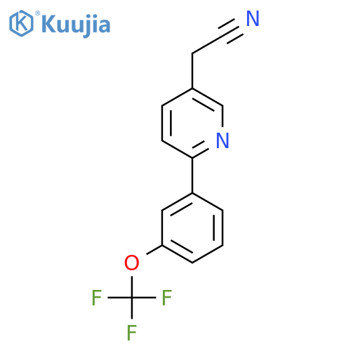 2-(3-(Trifluoromethoxy)phenyl)pyridine-5-acetonitrile structure