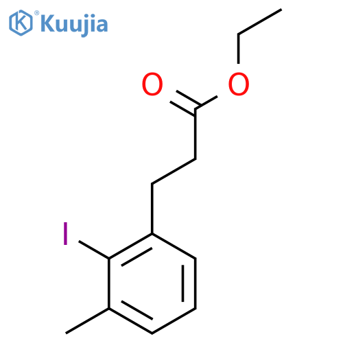 Ethyl 3-(2'-iodo-3'-methylphenyl)propionate structure