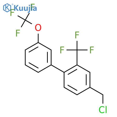 4-Chloromethyl-3'-(trifluoromethoxy)-2-(trifluoromethyl)biphenyl structure