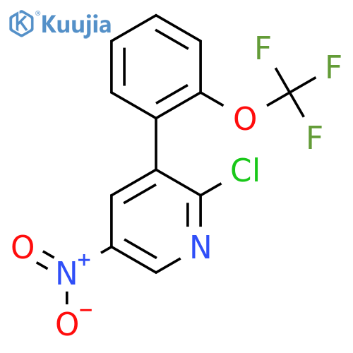 2-Chloro-5-nitro-3-(2-(trifluoromethoxy)phenyl)pyridine structure