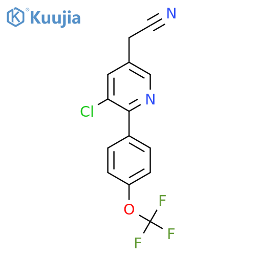 3-Chloro-2-(4-(trifluoromethoxy)phenyl)pyridine-5-acetonitrile structure